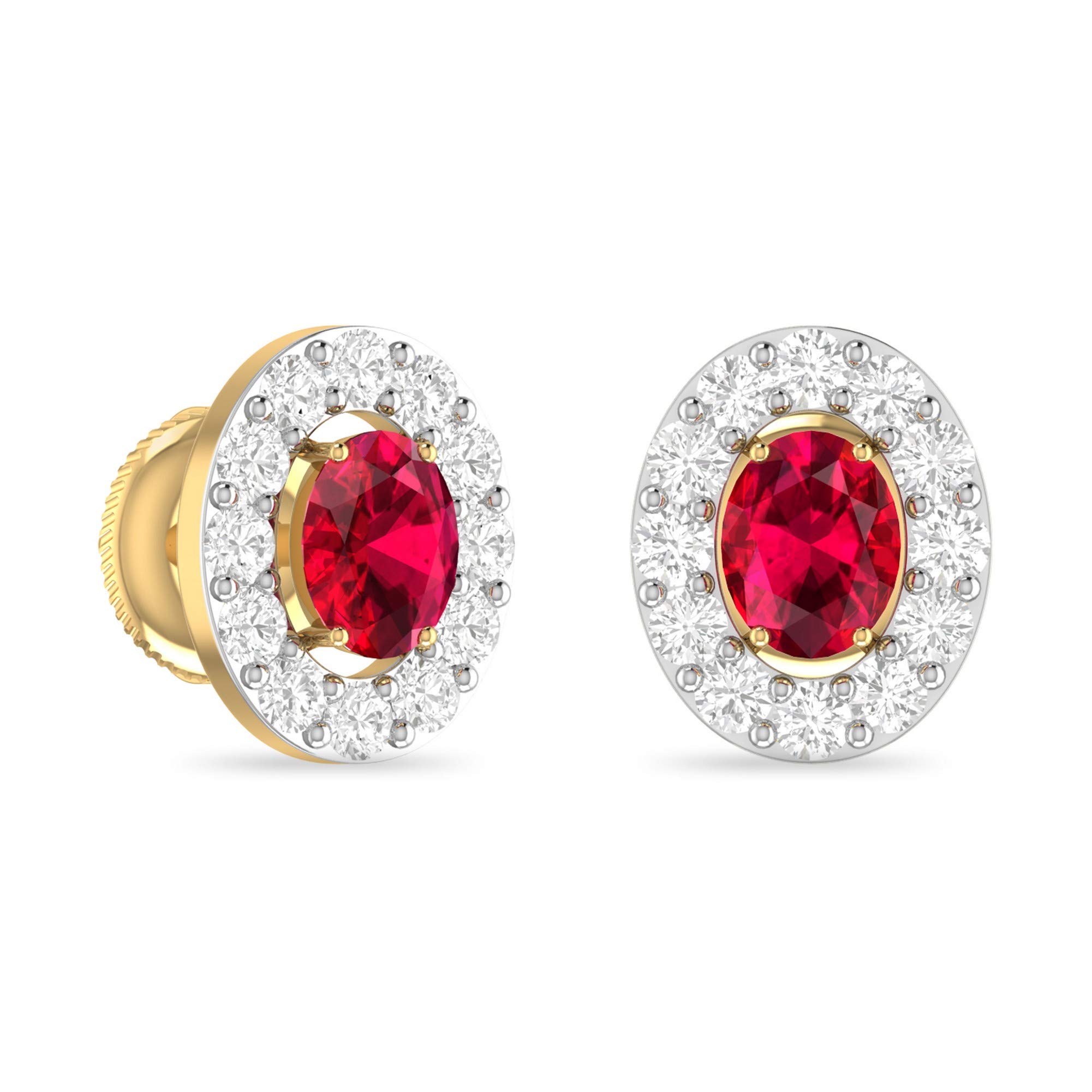 yellow-gold and Solitaire Stud Earrings for Women-image-15