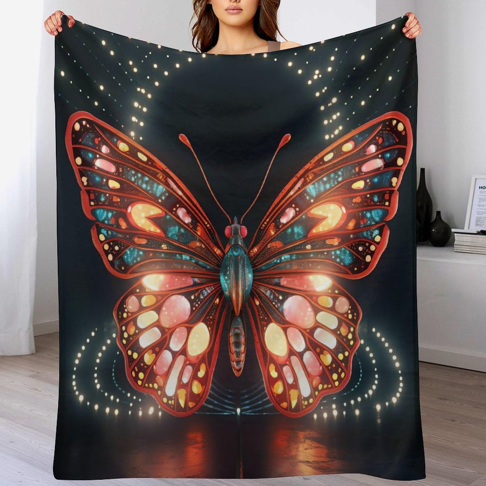 Couverture canapé papillon plaid chaud super doux et moelleux pour salon