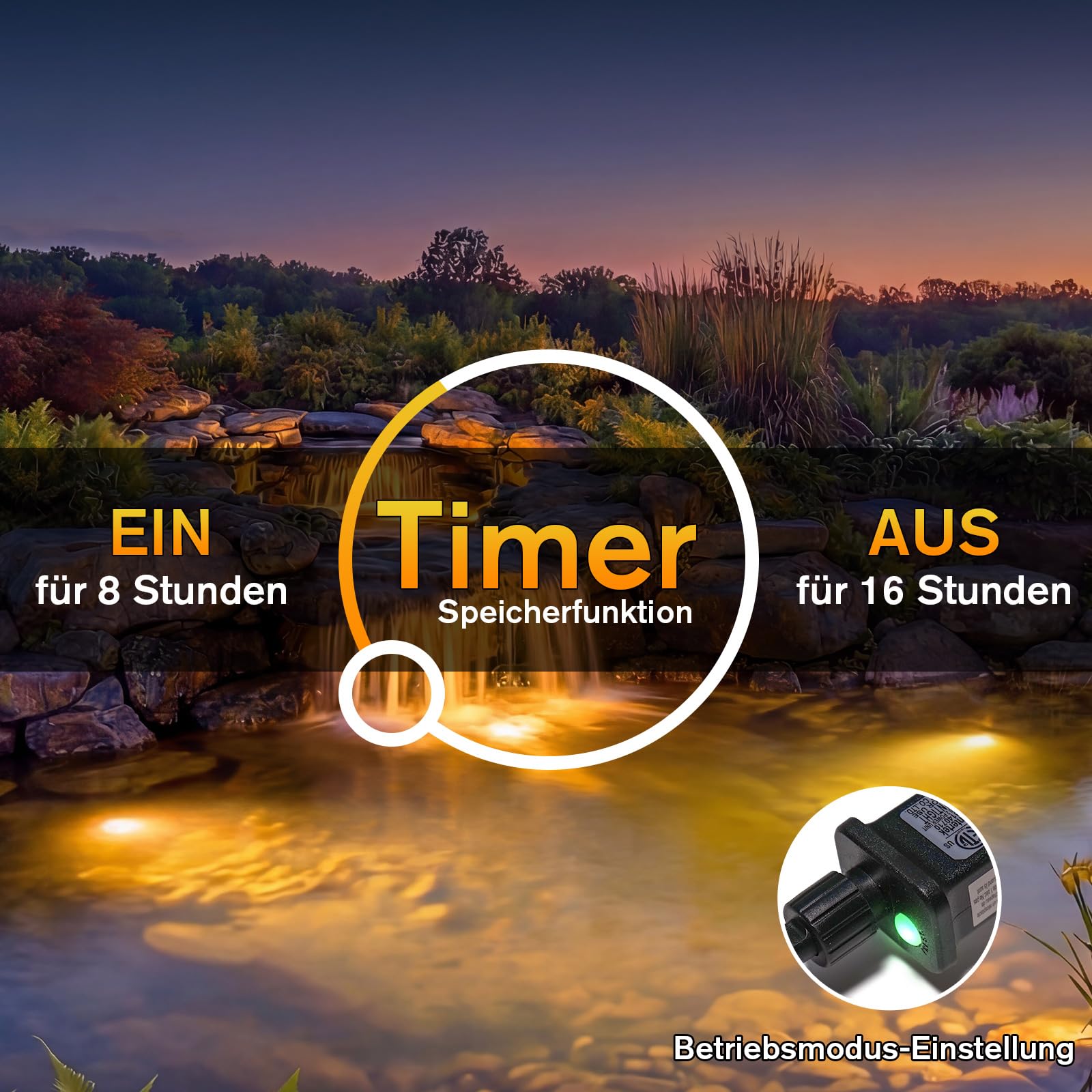 POPOSOAP Teichleuchten, 6-in-1 Warmweiß Unterwasser LED Strahler, IP68 Wasserdicht Landschaftsbeleuchtung, Tauchlichter für Teich, Garten, Terrasse, Brunnen, Pool & Wasserfall Deko