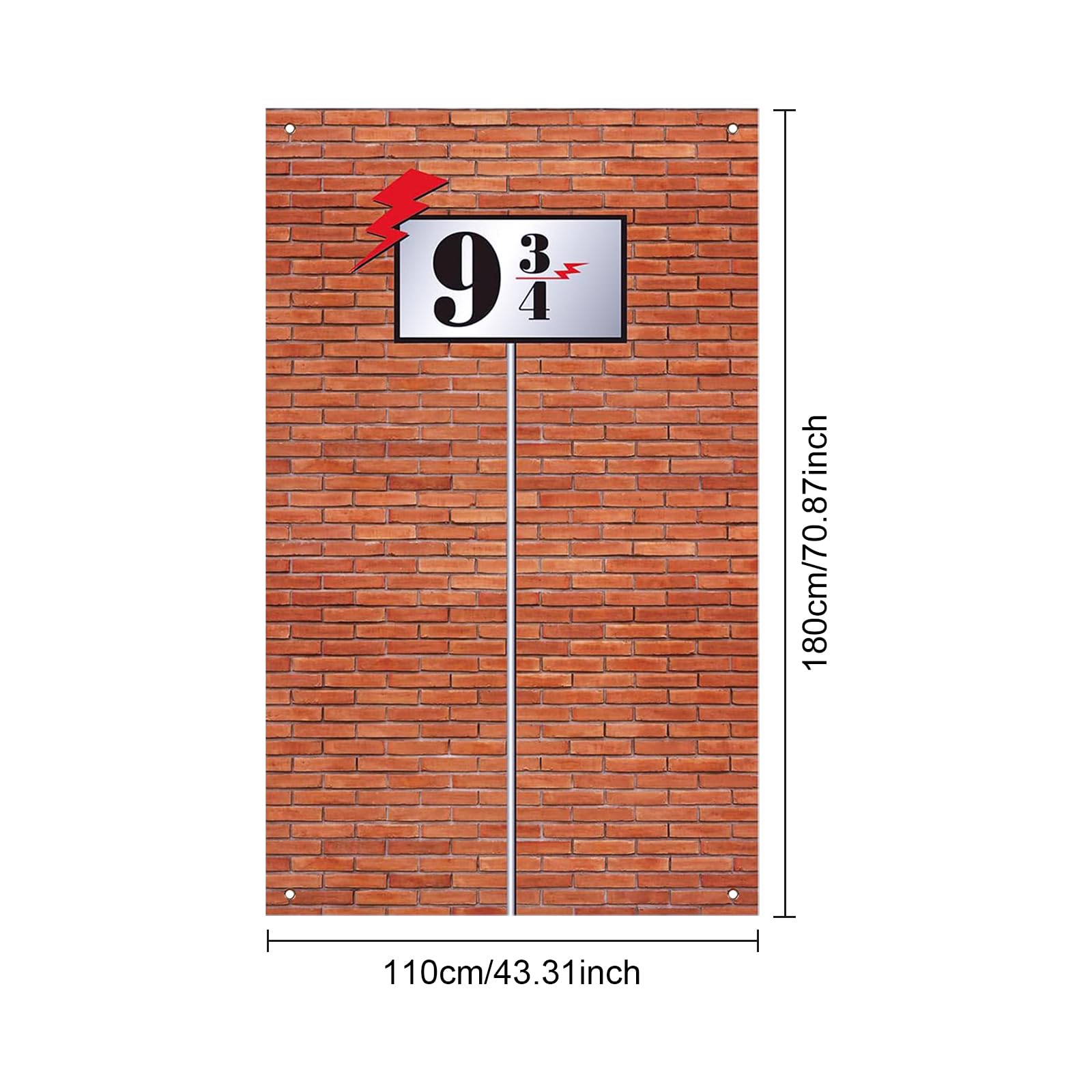 9 und 3/4 Zeichen Backsteinmauer Hintergrund, Banner Tür Vorhänge für Zauberschule Geburtstag, Geheime Passage zur Zaubererparty, 9 3/4 vorhang, 110 * 180CM