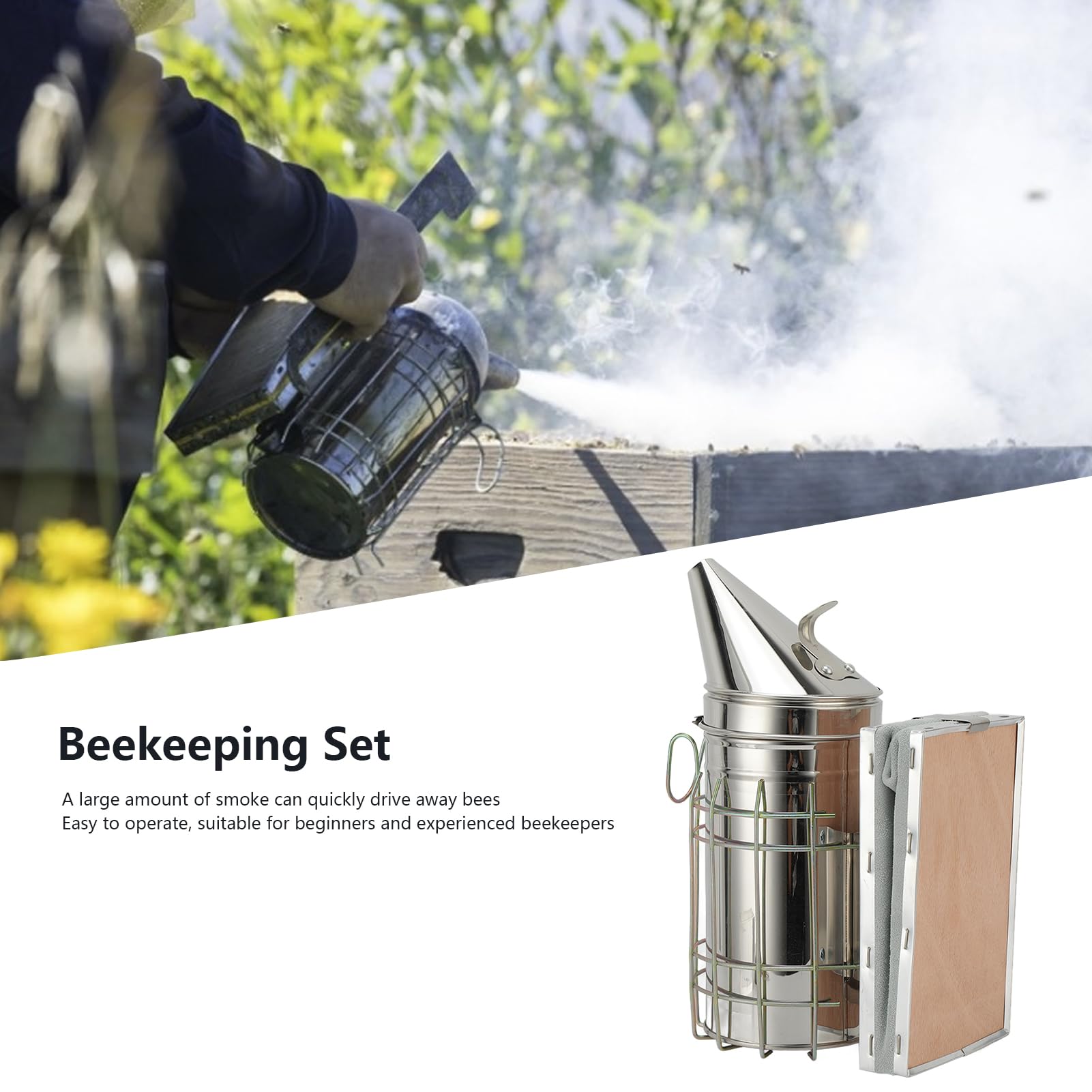 Tyenaza 10 Unids/Set Kit De Apicultura, Marco Agarre Cepillo De Abeja Colmena Ahumador Reina Abeja Clip Alambre Embedder Raspador Herramientas