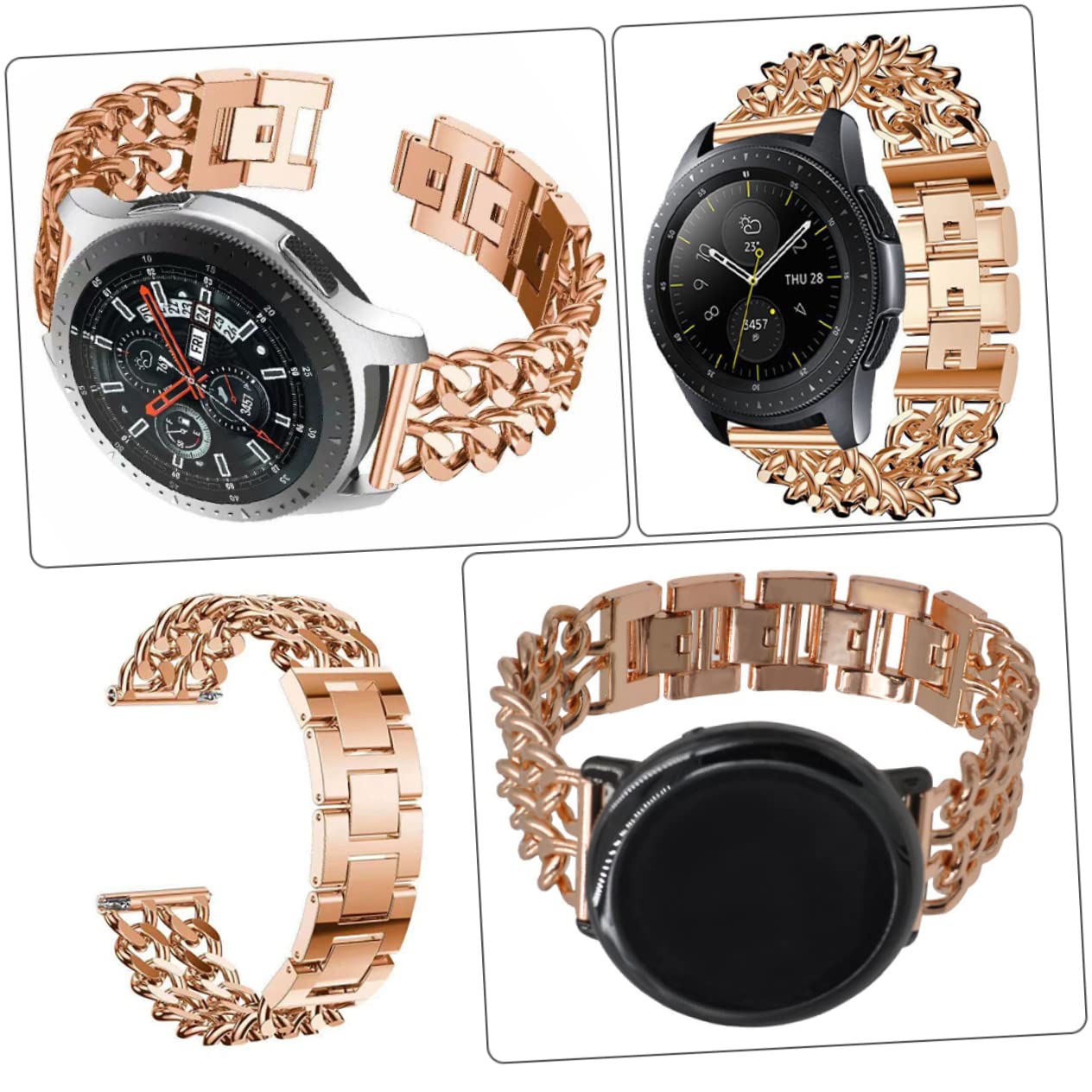 UKCOCO 4Pcs Bracelet 20Mm Quick Release Watch Band Galaxy Watch 4 Classic 42Mm Band Galaxy 4 Bands For Women En Alliage De Zinc Chic Band Parts Délicat Montre Bande