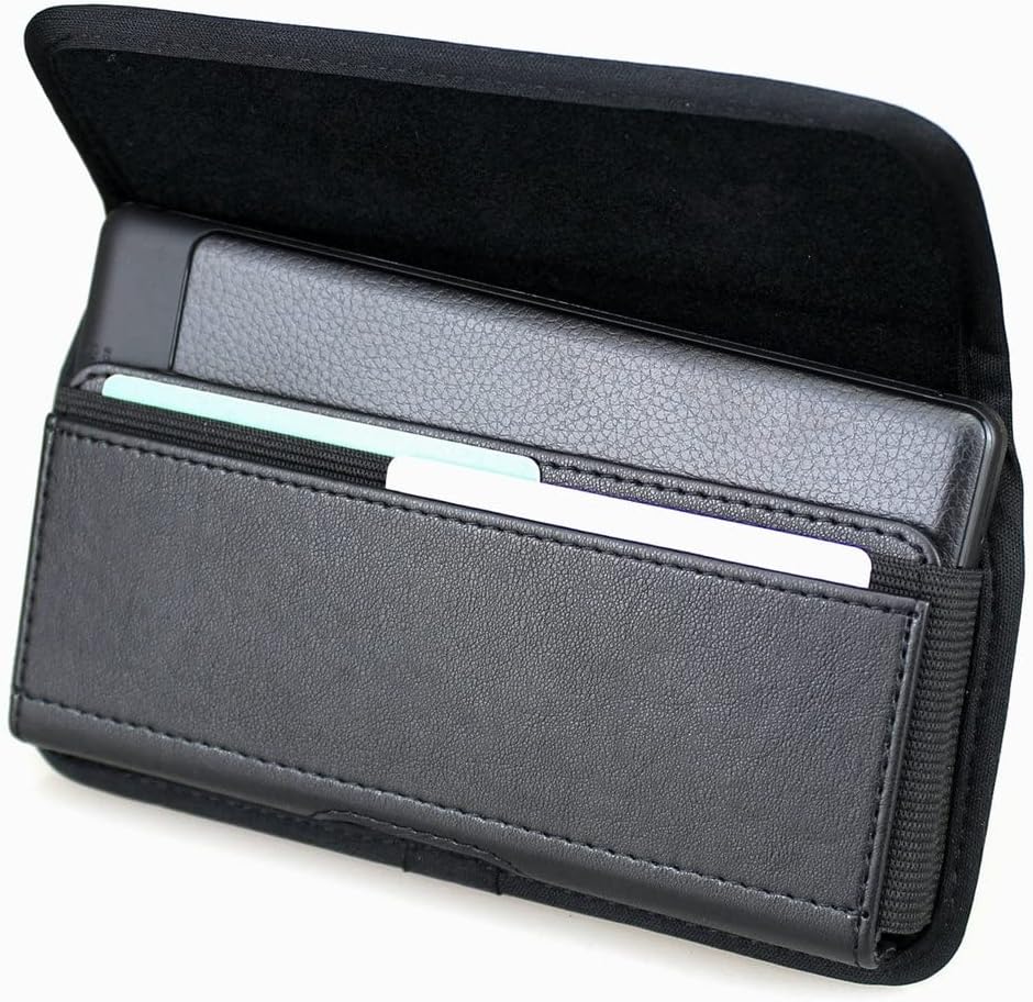 Horizontal Nylon Phone Holster Pouch Case Belt Clip Case with ID Card Holder