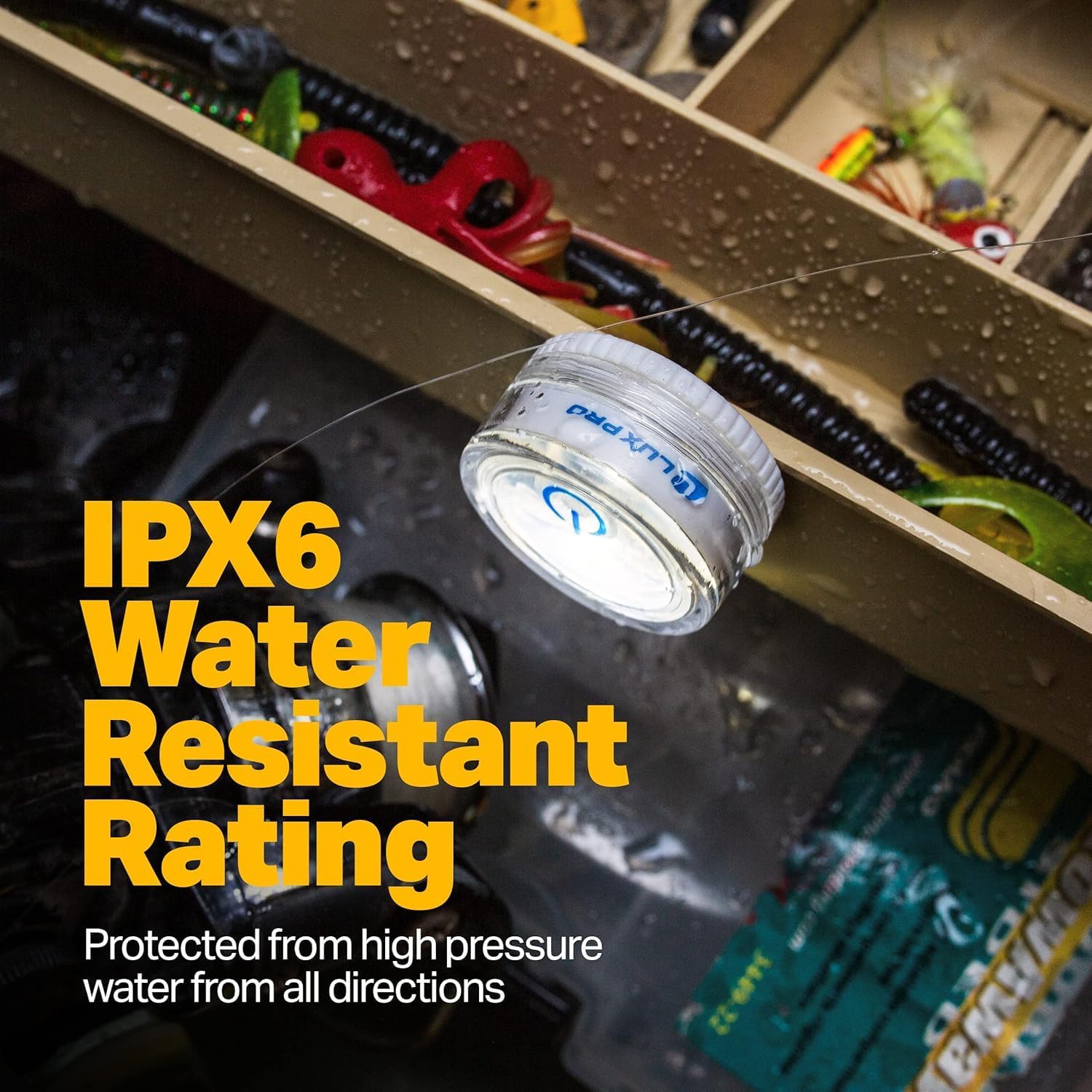 LUXPRO Waterproof Micro LED Puck Lights - Adhesive Lighting Ideal for Under Cabinets, in Tackle Boxes, or On Bookcases - Includes Batteries (Rechargable, 10 Pack)