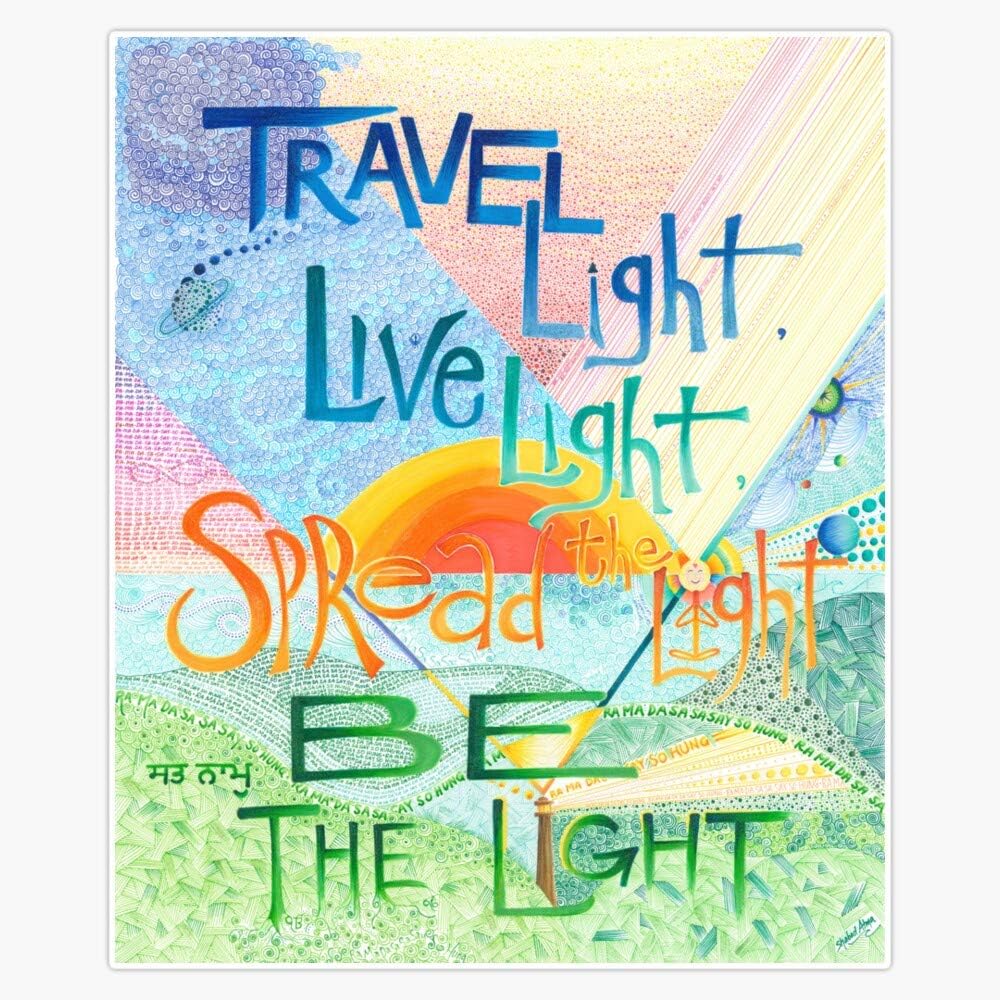 Be The Light Travel Light Live Spread the Inspirational Spiritual Waterproof UV Resistant Durable 5 Inch Reusable Magnet