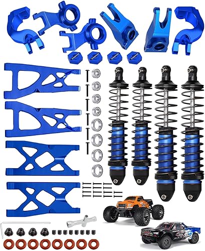 RCMYou Pieza de mejoras para Arrma VorteksGranitoSenton 4x4 3S Blx Mega 550, amortiguadores RC de aleación, brazo de suspensión delantero y trasero,