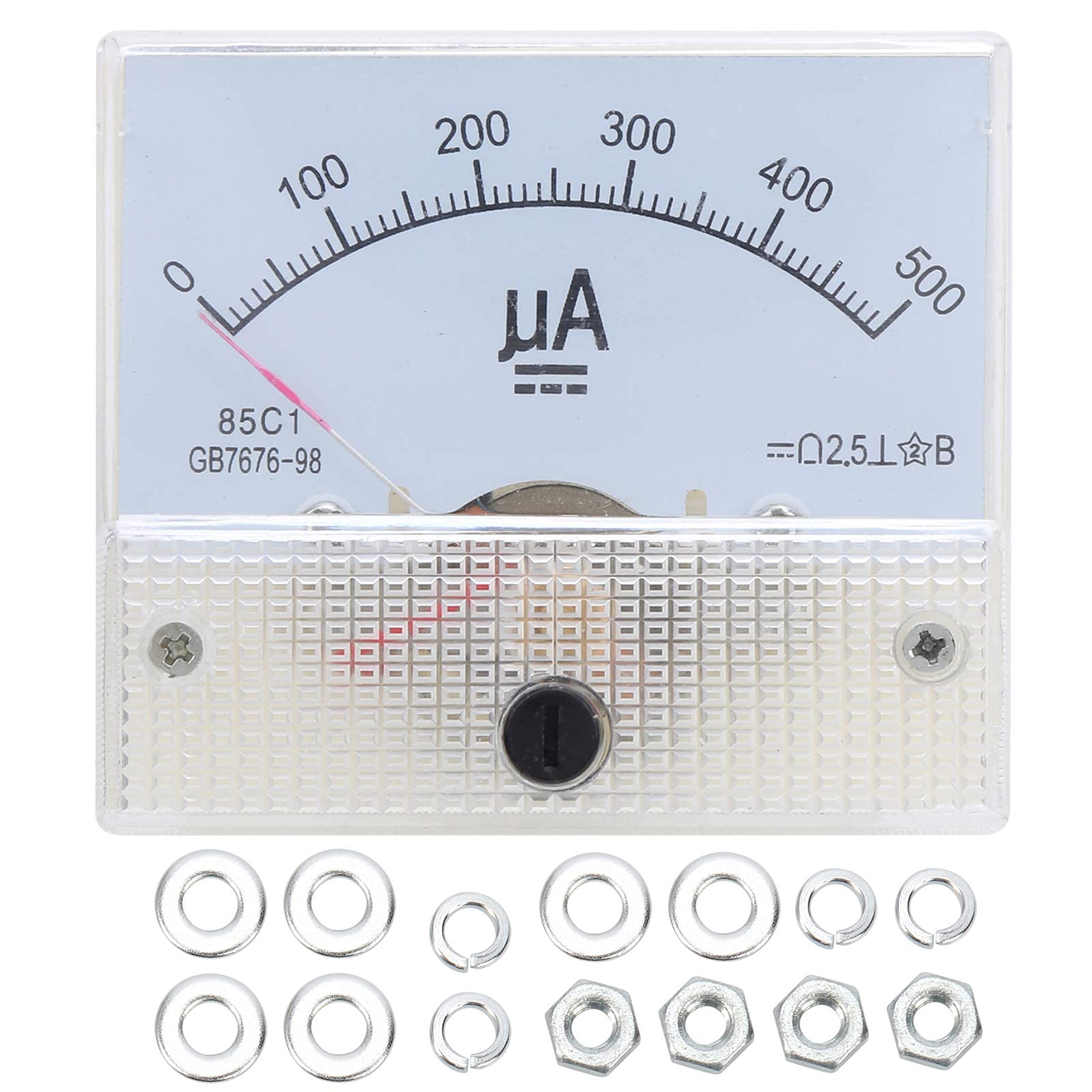 Amperometro Analogico 85C1-A DC 0-500UA Indicatore ABS Pannello Misuratore di Corrente Alta Precisione