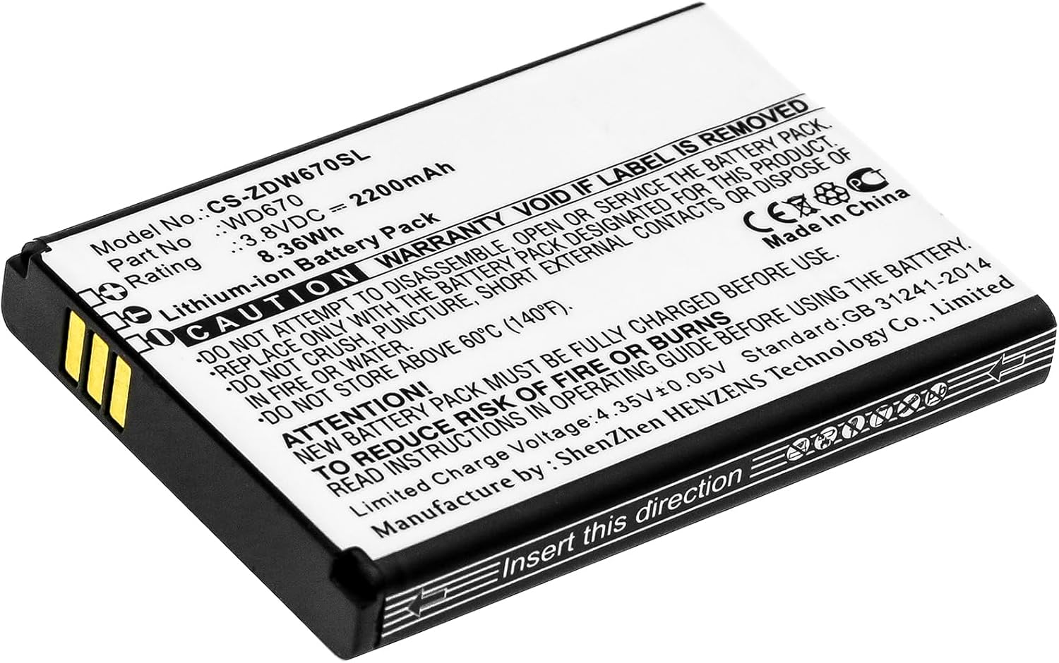 ALLC Replacement Battery for ZTE MF673/WD670,PN:DC015/WD670,2200mAh