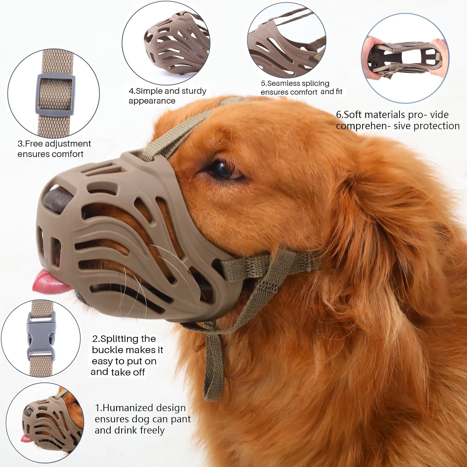 Szájkosár részletei és szellőzőnyílások