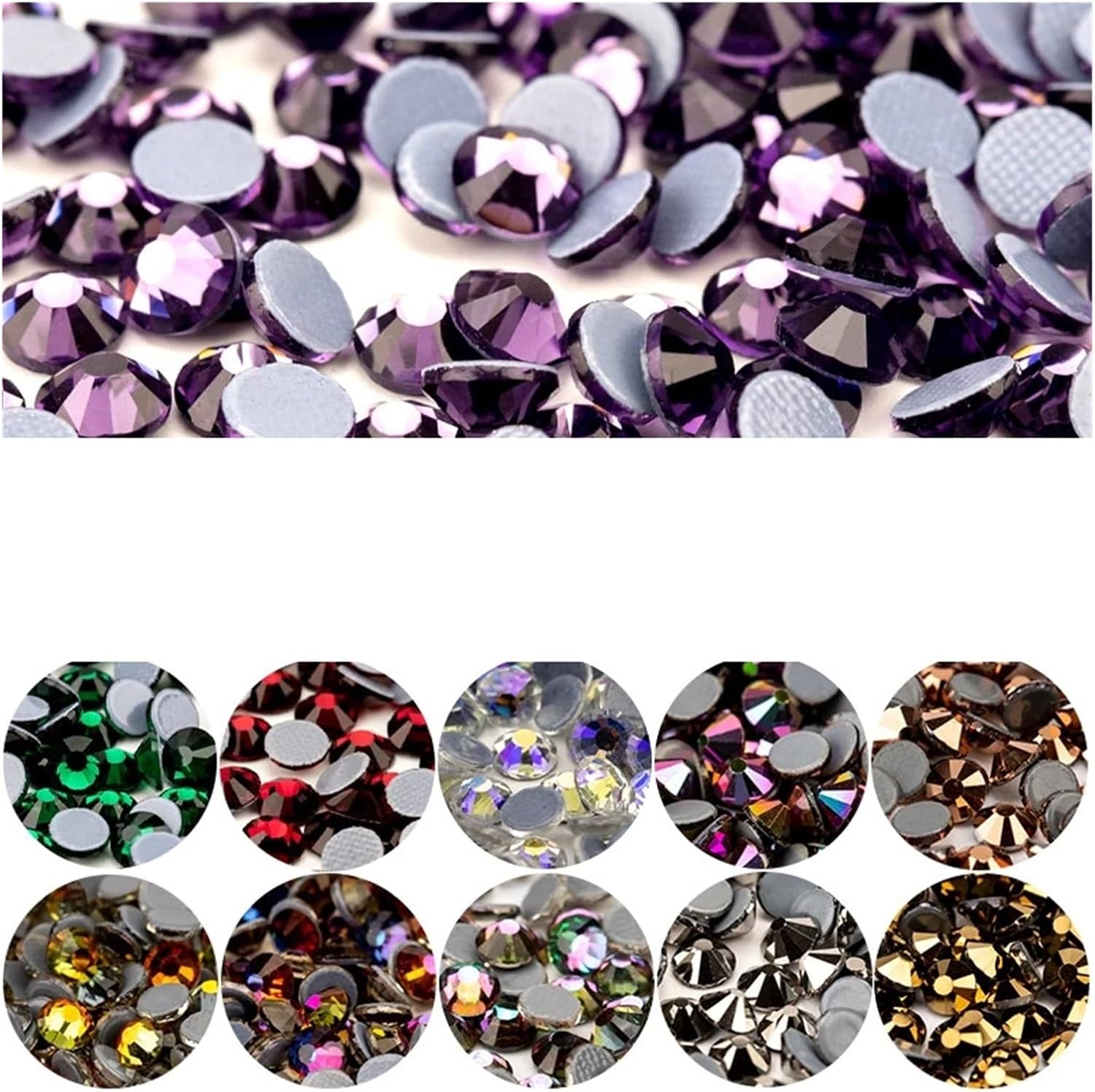 Multi-Color Glass Crystal Hot Fix Rhinestones Flatback Iron On Stones for DIY Nail Art Fabric Clothes Decoration(030 Sapphire,SS30-288Pcs)