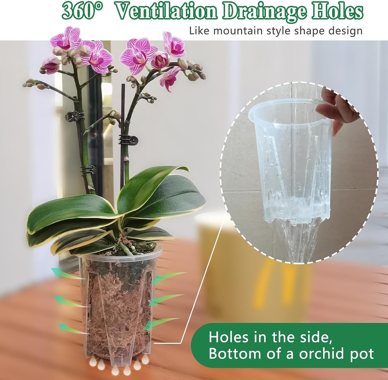 Orchid Pot 12 Pack 3.9 Inch, Orchid Pots with Holes for Repotting, Flower Plant Pot Indoor Outdoor image 3