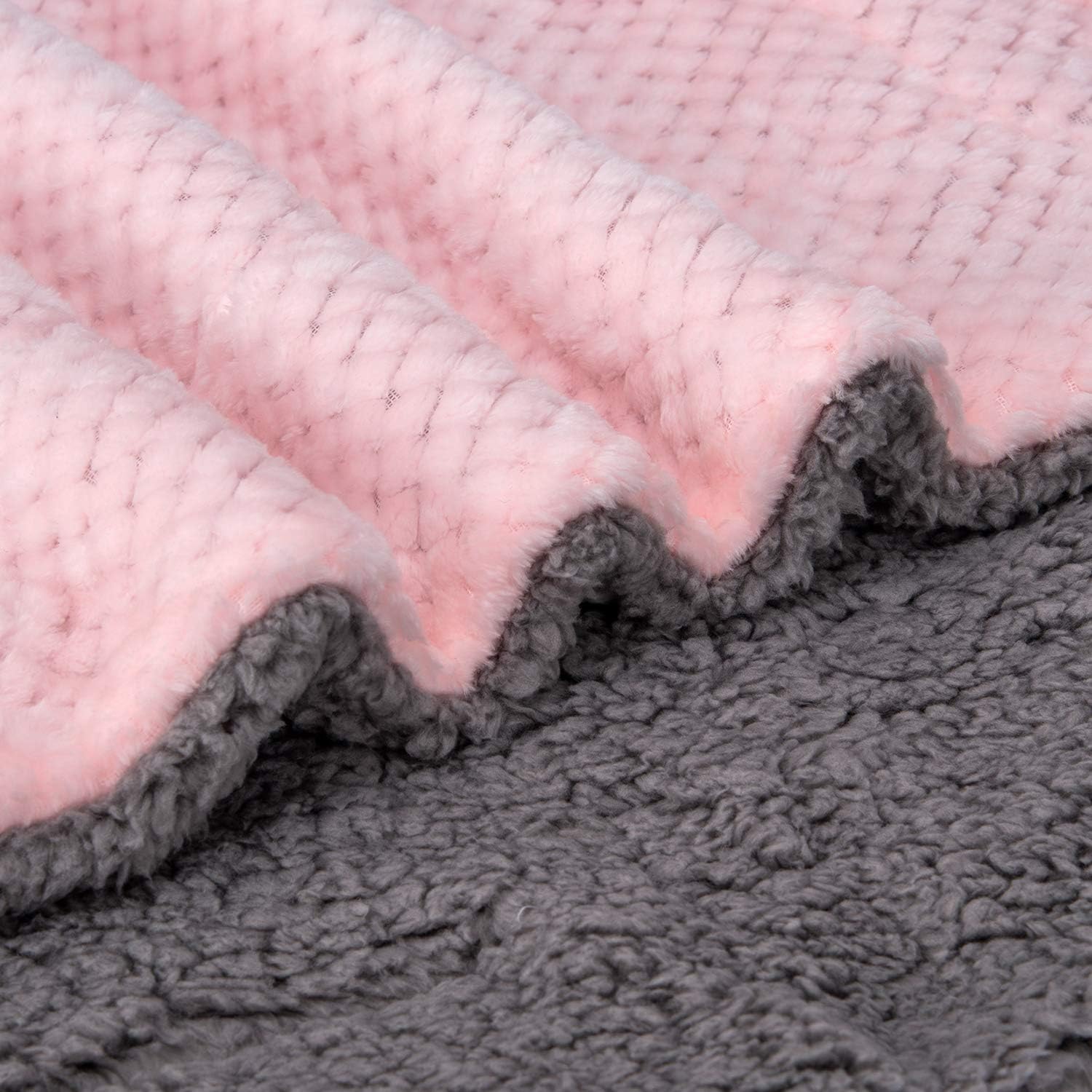 Fuzzy Blanket or Fluffy Blanket for Baby Girl or boy, Soft Warm Cozy Coral Fleece Toddler, Infant or Newborn Receiving Blanket for Crib, Stroller, Travel, Outdoor (40" x 48", DG-Baby Pink)
