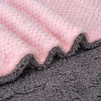 DG Plush Fleece Receiving Blanket for Dog, Cat, Pet - Warm & Soft, Couch, Sofa, Travel & Outdoor, Camping (24 x 32), Baby Pink