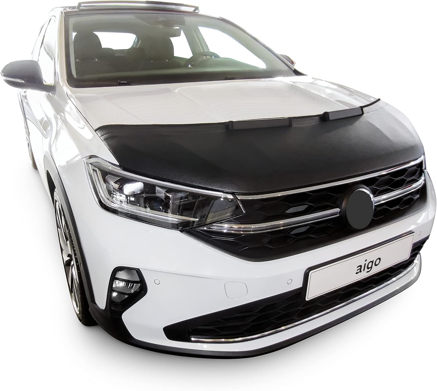 AB3-00677 CAR Hood Bra Compatible with Volkswagen VW Taigo Since 2020 Front End Nose Mask Bonnet Bra STONEGUARD Protector Tuning