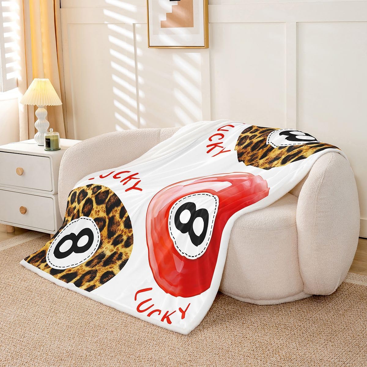 Erosebridal Cheetah 2000S Pattern Funky Leopard Print Red Girls Fleece Blanket Baby 30"x40" | Y2K Lucky 8 Ball Sherpa Blanket Aesthetic Trendy Preppy Warm Fuzzy Plush Throw