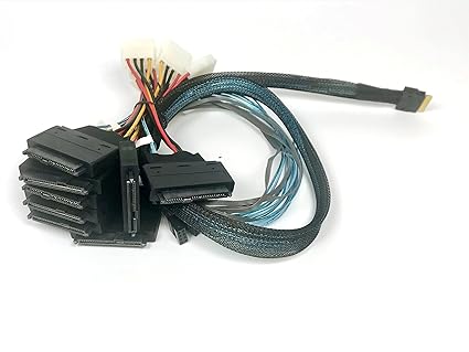SlimSAS 8i SFF-8654 to 8 X SFF-8639 U.3 Cable Tri-Mode - 1 Meter for Backplane/Controller Board