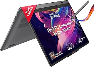 (Refurbished) Lenovo Ideapad 5 2-in-1 AMD Ryzen 5 8645HS 14" (35.5cm) WUXGA IPS 300Nits Convertible Laptop (16GB RAM/512GB SSD/Win 11/Office Home 2024/Backlit KB/FPR/FHD Camera/Grey/1.6kg), 83DR007CIN