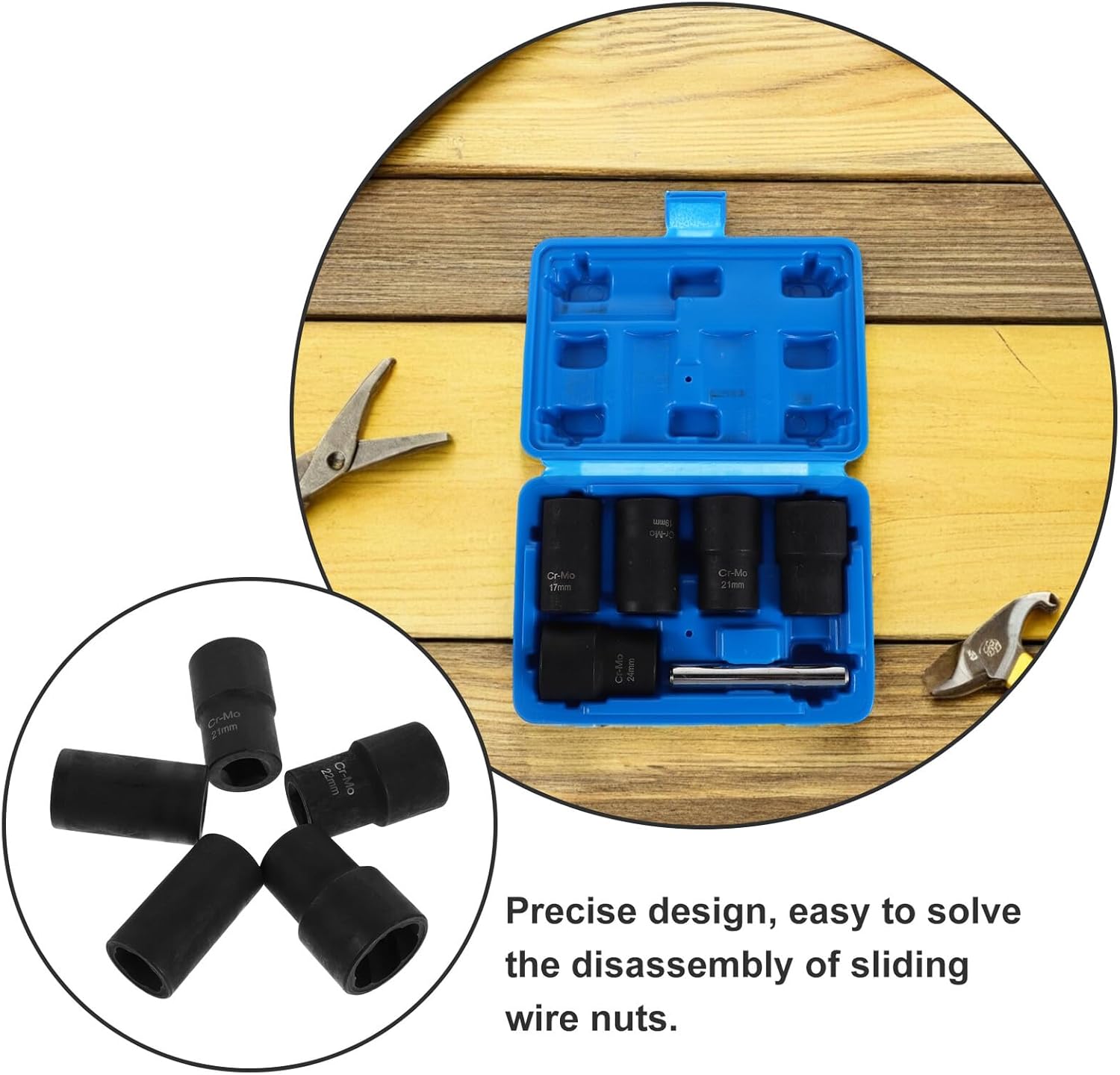 6pcs Reverse Thread Nut Extractor Set for Damaged Bolt Removal, Anti-slip Lug Nut Remover Socket Kit for Car Wheel Repair and Tire Shop Tools