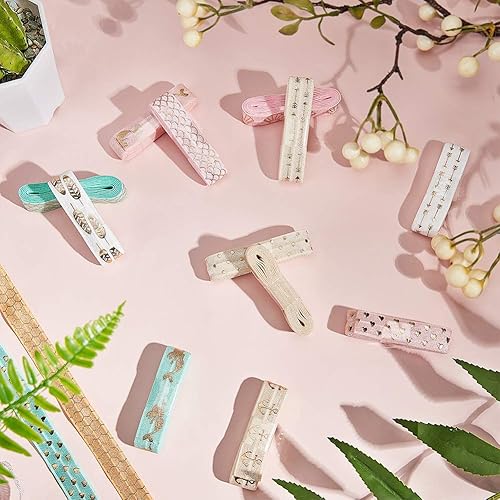 Miniatura 6 de GORGECRAFT Cinta elástica plegable con purpurina impresa de 18 yardas de 58 pulgadas, banda de punto elástica plegable de alta elasticidad, para