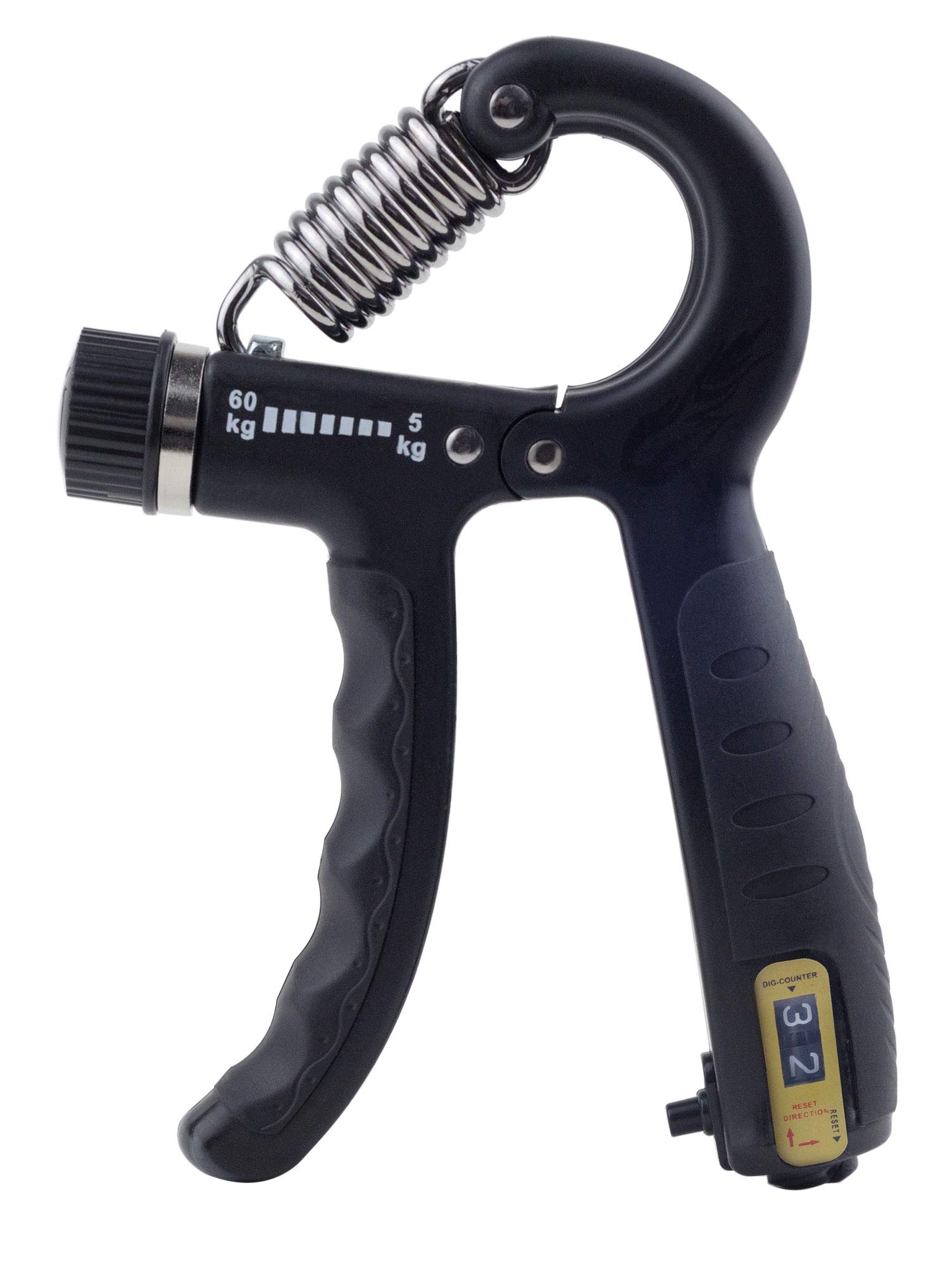 KAILIMENG Gripper - Hand Grip Strengthener with Counter, Adjustable Resistance from 11-132 LB (5-60 KG), Strength Training for Fingers, Metal Black