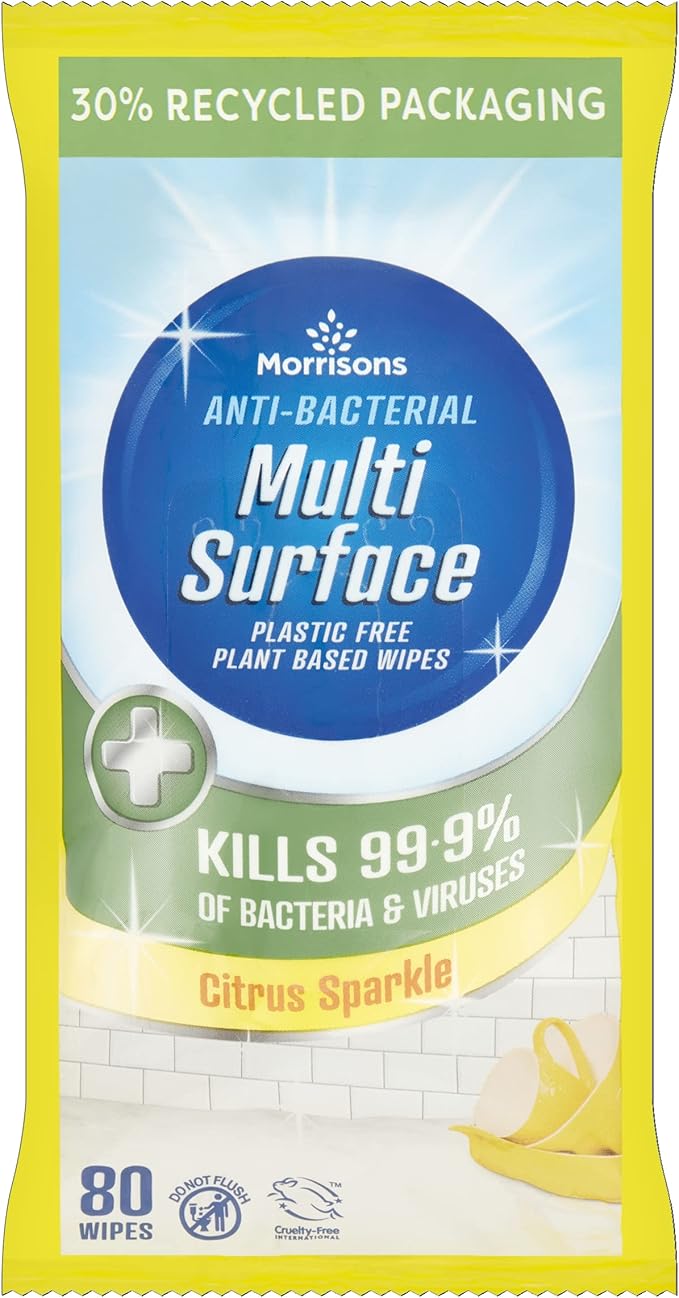 Morrisons Antibacterial Wipes Citrus 80 Pack Amazon.co.uk Grocery
