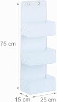 Coș de depozitare suspendat Relaxdays, material textil, cadru metalic, 4 litri, alb, organizator pentru baie și dulap 3