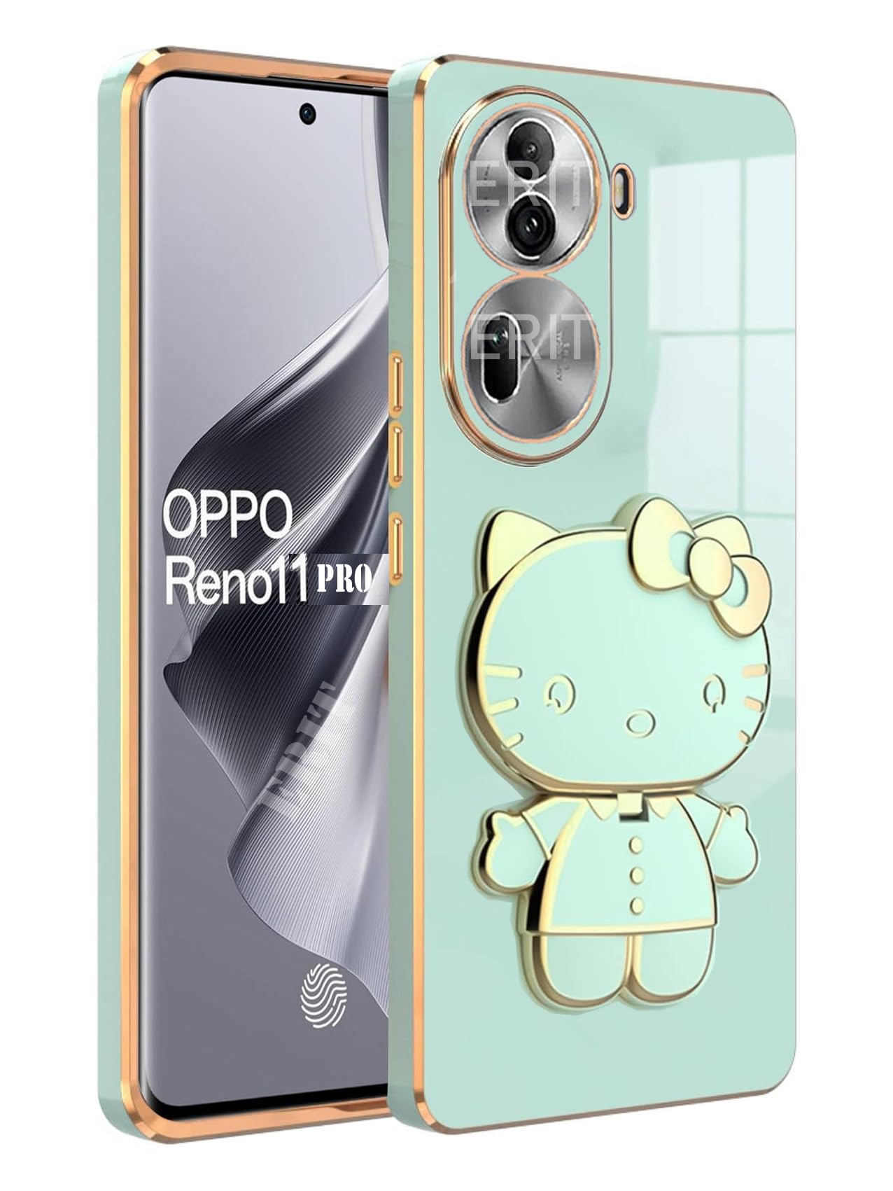 ERIT ® 3D Back Cases and Covers Compatible for Oppo Reno 11 Pro 5g Kitty with Stand and Mirror | Camera Protection | Anti-Slip | Folding Stand - Mint (B0D14HK732) Amazon Price History, Amazon Price Tracker