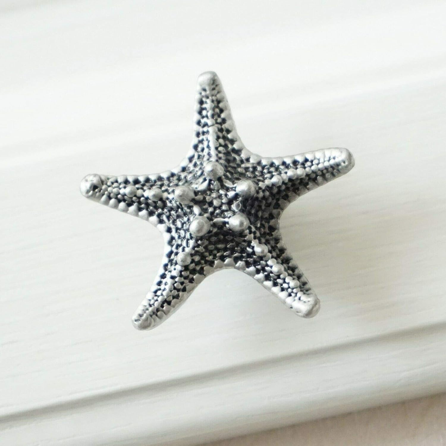 Pulls_ Starfish Shell Antique Silver Dresser Knob Drawer Knobs Kitchen Handles