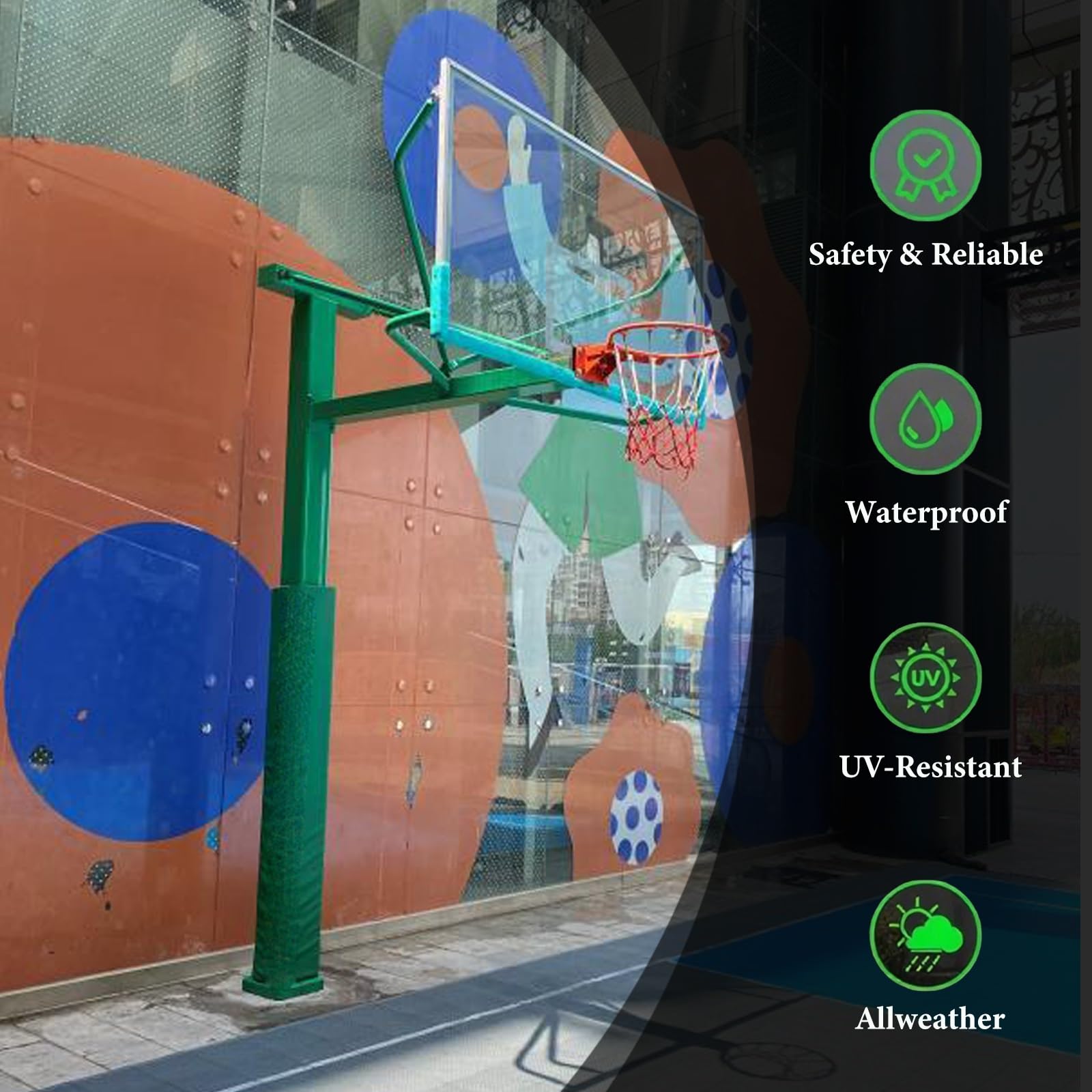 Colchón para Poste de Baloncesto Acolchado de espuma de para postes, almohadilla redonda para postes de juegos al aire libre, tapete de fitness para áreas de actividades infantiles y salas(40x180cm/15