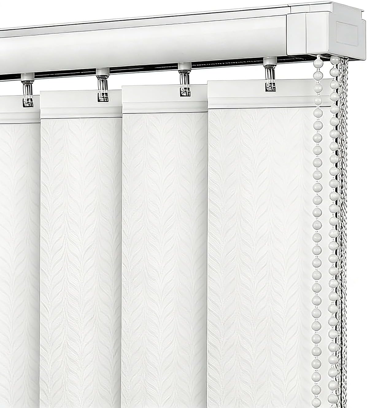 Vertical Blinds for Sliding Glass Doors, Cordless Interiors Light-Filtering Blackout Privacy Blind, Fabric Vertical Window Blinds & Shades for Patio Doors, Large Windows, Room Divider(White)