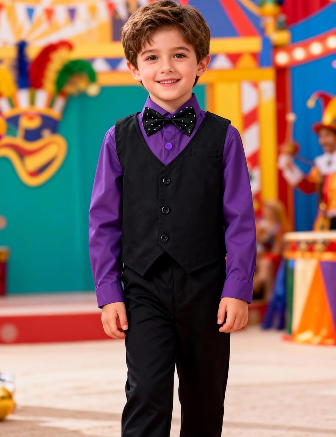 A&J DESIGN 4pcs Baby & Toddler Suit, 12 Months - 5T, Shirt & Pants & Vest & Bow Tie - Image 4