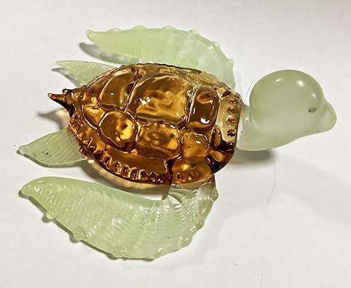 Miniatura 3 de Adorno de muñeca de cristal marrón naranja de tortuga marina gigante hecho a mano decorativo jardín