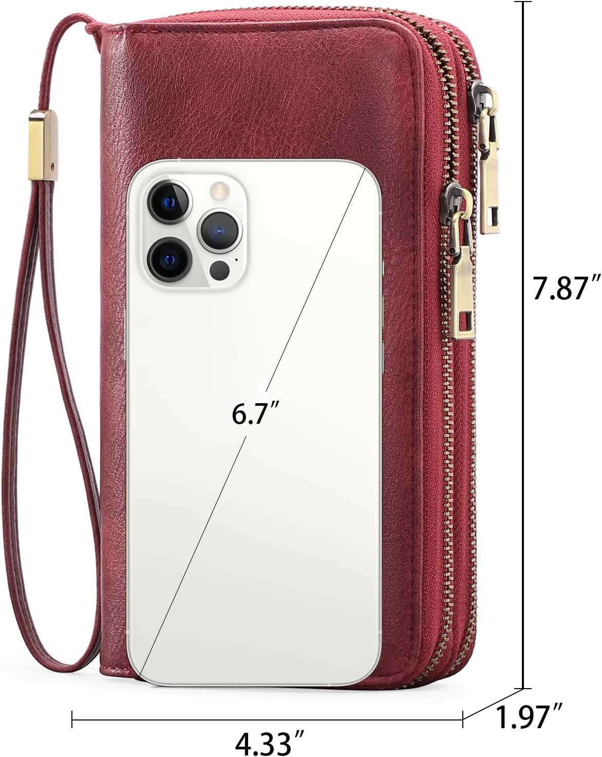 GAEKEAO Wallet for Women Clutch RFID Blocking Wristlet Leather Purse Large Capacity Credit Card Holder with Grip Hand Strap - Image 6