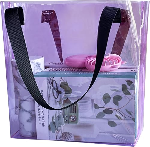 Beach Bag Waterproof Clear Tote Bag12.2"x11.81"x4.33" Sandproof with Handles, Heavy Duty PVC for Pool & Travel