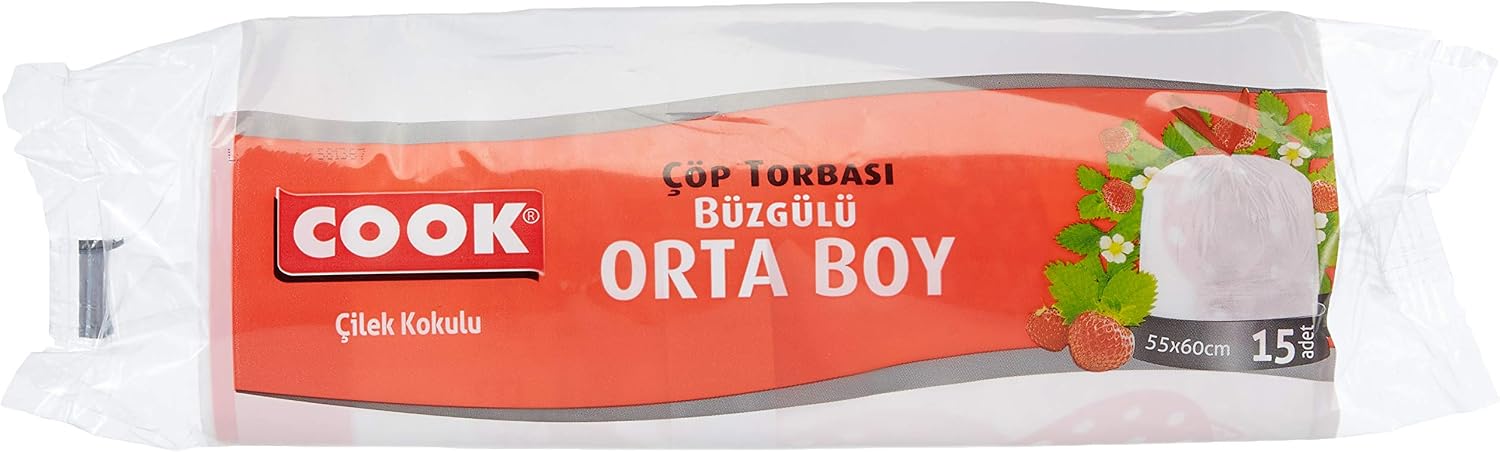 Cook Büzgülü Kokulu Orta Boy Çöp Torbası (Çilek)