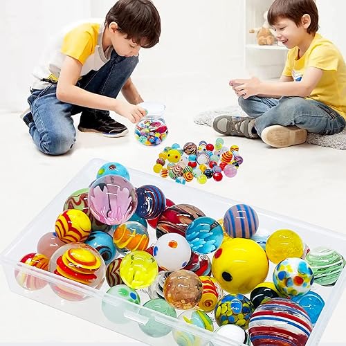 Miniatura 9 de 20 canicas vintage a granel para niños de 4 a 8 a 12 años aficionados a los tiradores de mármol juego de canicas pequeñas 63in 20 piezas