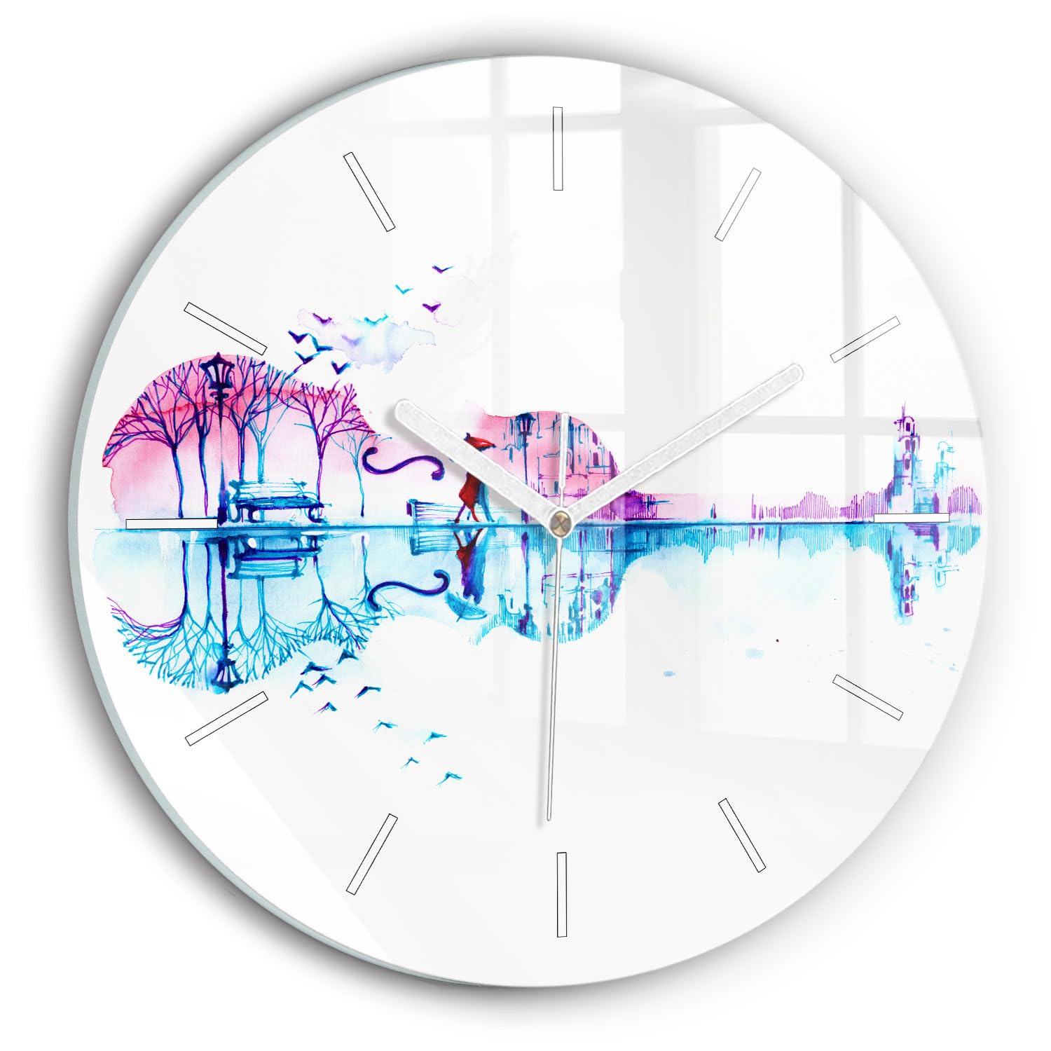 Horloge en verre silencieuse Wallfluent 30 cm pour créer un salon zen