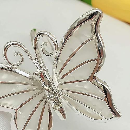 Miniatura 5 de Servilleteros de mariposa, decoración de mesa para reuniones familiares, bodas, Navidad, restaurante, decoración de fiestas, juego de 4 (plateado)