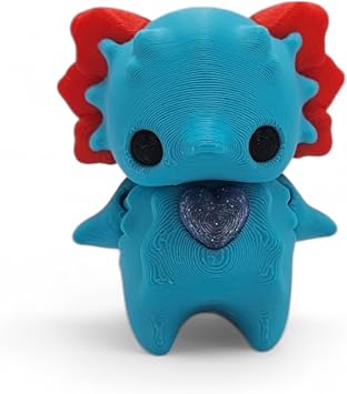 Articulating Pixie Figurines 13 Unique Designs Posable Fantasy Creatures in Vibrant Colors Collectible Desk Figurines & Gifts for Fairy Lovers Axolotl - Blue