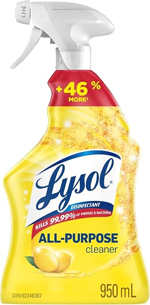 LYSOL All Purpose Cleaner Trigger Spray, Grease Fighting Multi Surface Cleaner, Removes Soap Scum, Lemon Scent, 950 mL - 1