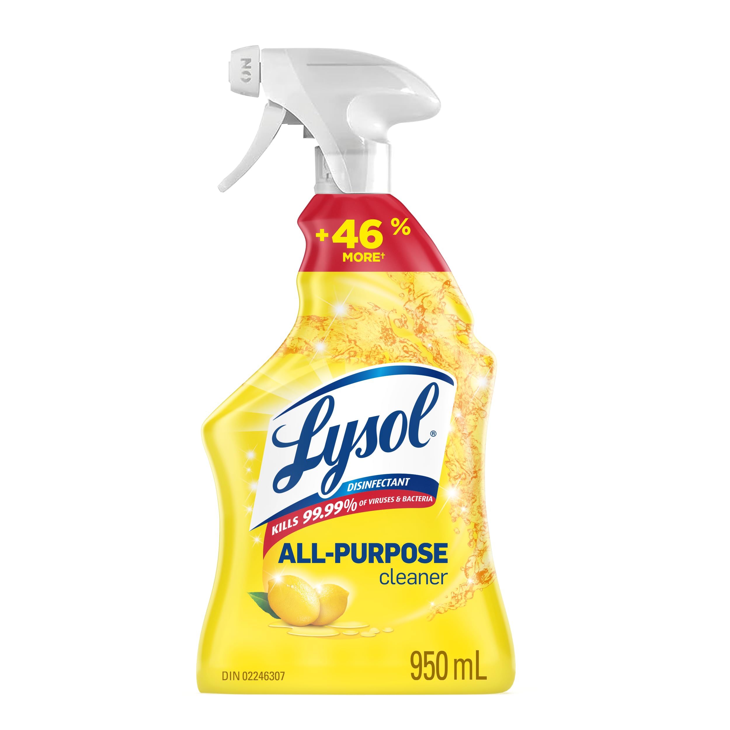 LYSOL All Purpose Cleaner Trigger Spray, Grease Fighting Multi Surface Cleaner, Removes Soap Scum, Lemon Scent, 950 mL - 1