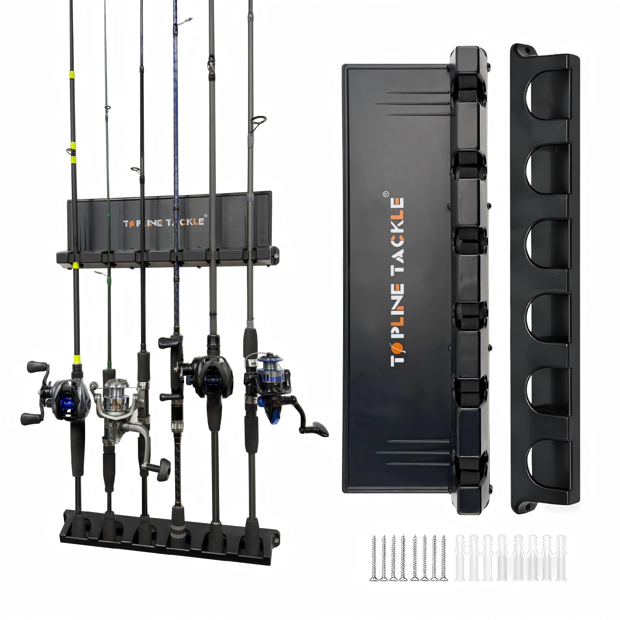 Topline Tackle Fishing Rod Holders for Garage,2 Set Vertical
