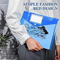 Vista 4 de Lincia 24 sobres de plástico tamaño A4, carpetas de archivos, soporte para documentos de trabajo, organizador de archivos de plástico con bolsillo