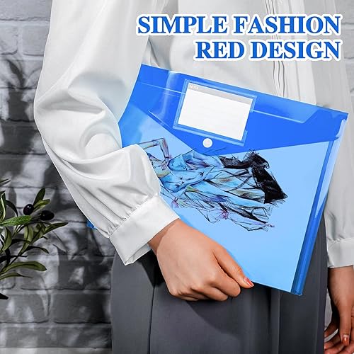 Miniatura 4 de Lincia 24 sobres de plástico tamaño A4, carpetas de archivos, soporte para documentos de trabajo, organizador de archivos de plástico con bolsillo