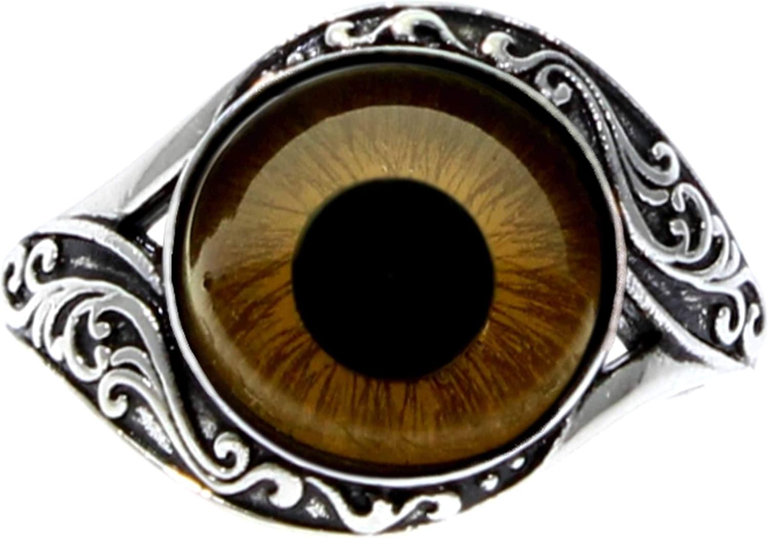Steel Dragon Jewelers Stunning Women's Glass Eye Ring - Choose from 27 Handcrafted Animal and Fantasy Eyes