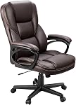 Furmax Bureau Président de direction Haut dos réglable Siège de bureau à domicile, ordinateur pivotant PU Chaise en cuir avec support Lumbar (Noir)