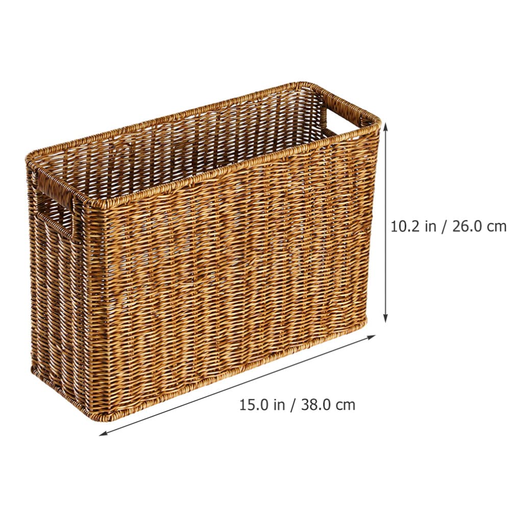 Alipis Panier de Rangement Tressé en Rotin Synthétique, Grosse Capacité, Léger et Ergonomique, Bac de Rangement Creux pour Maison et Bureau, Panier Décoratif Polyvalent pour Chambre