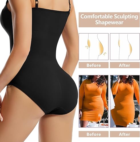 Miniatura 5 de J-pone Body moldeador de 3 piezas con control de abdomen para mujer, bragas para levantar glúteos, elástico, adelgazante, moldeador corporal