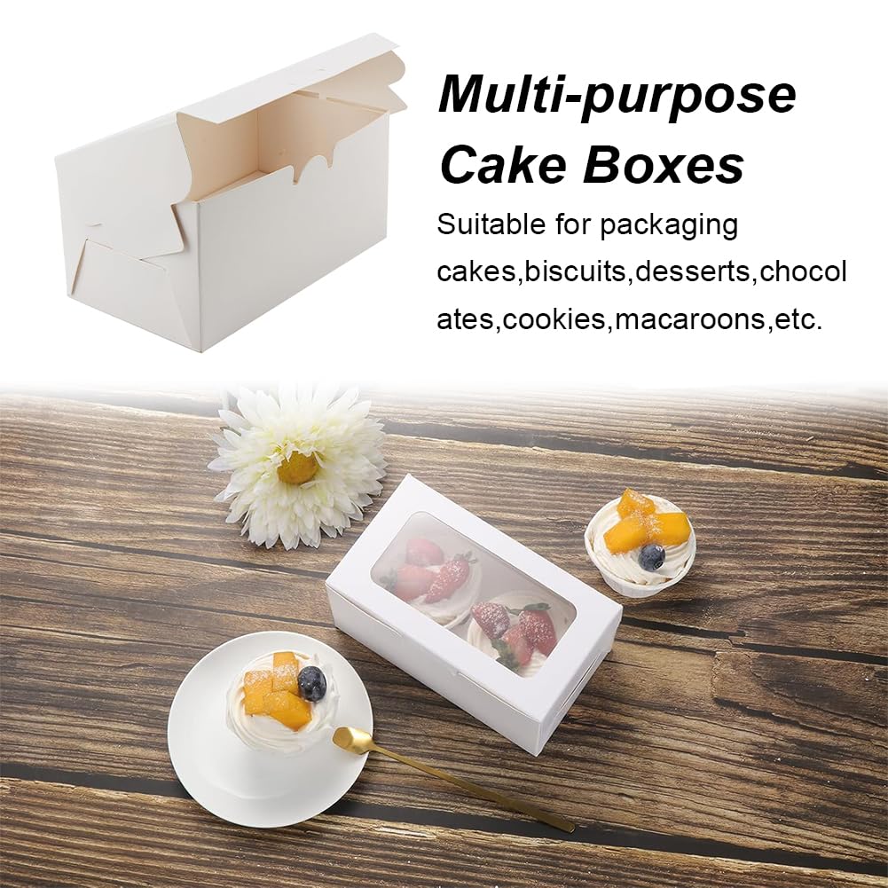 Scatole per Cupcake, Scatole per Dolci, Scatola per Biscotti, Scatola per Muffin, Porta Cupcake Cartone con Finestra Trasparente, per il Trasporto di Muffin, Torte, Dessert, Ciambelle, 20 Pezzi