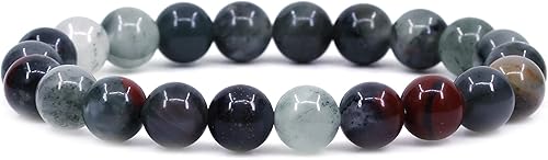 Miniatura 9 de Amandastone Natural Gemstone 8mm Round Beads Stretch Bracelet 7 Inch